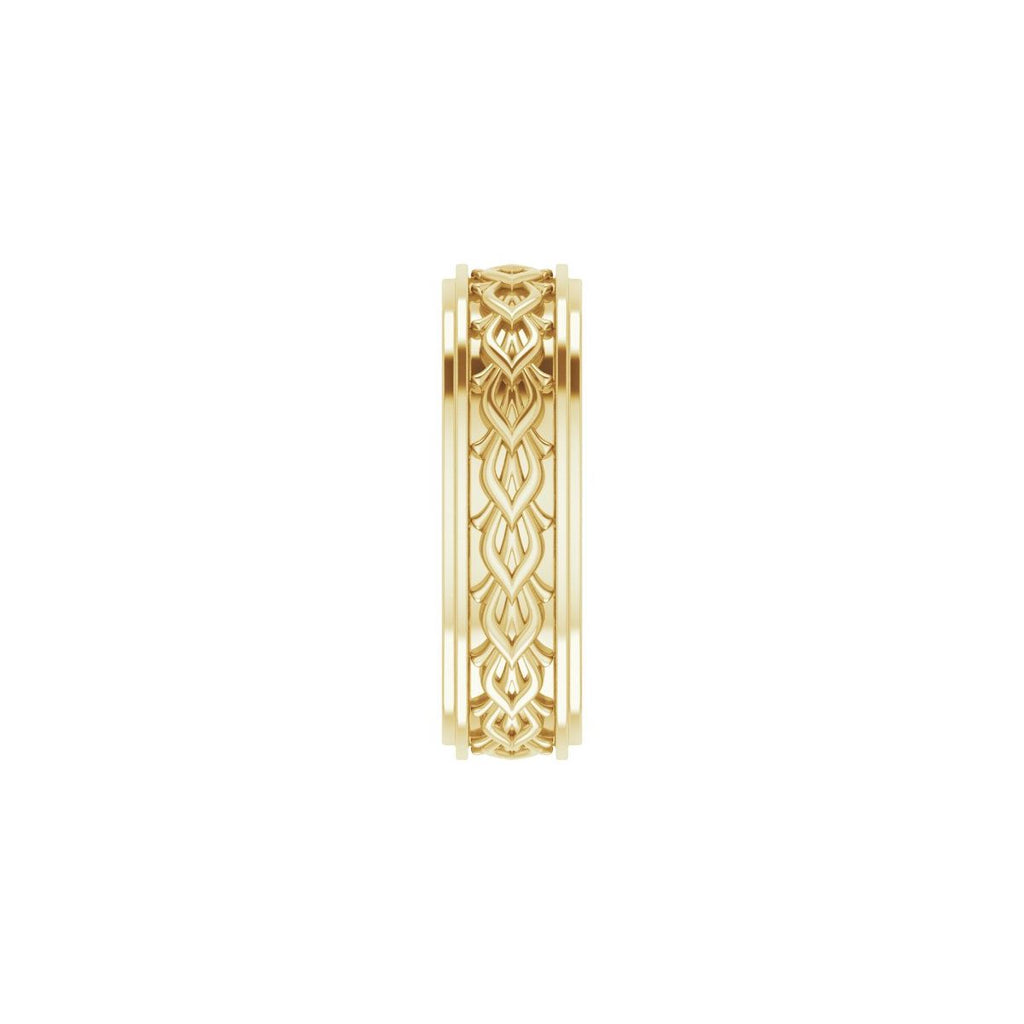 Double Stepped-Edge Sculptural Flat Band