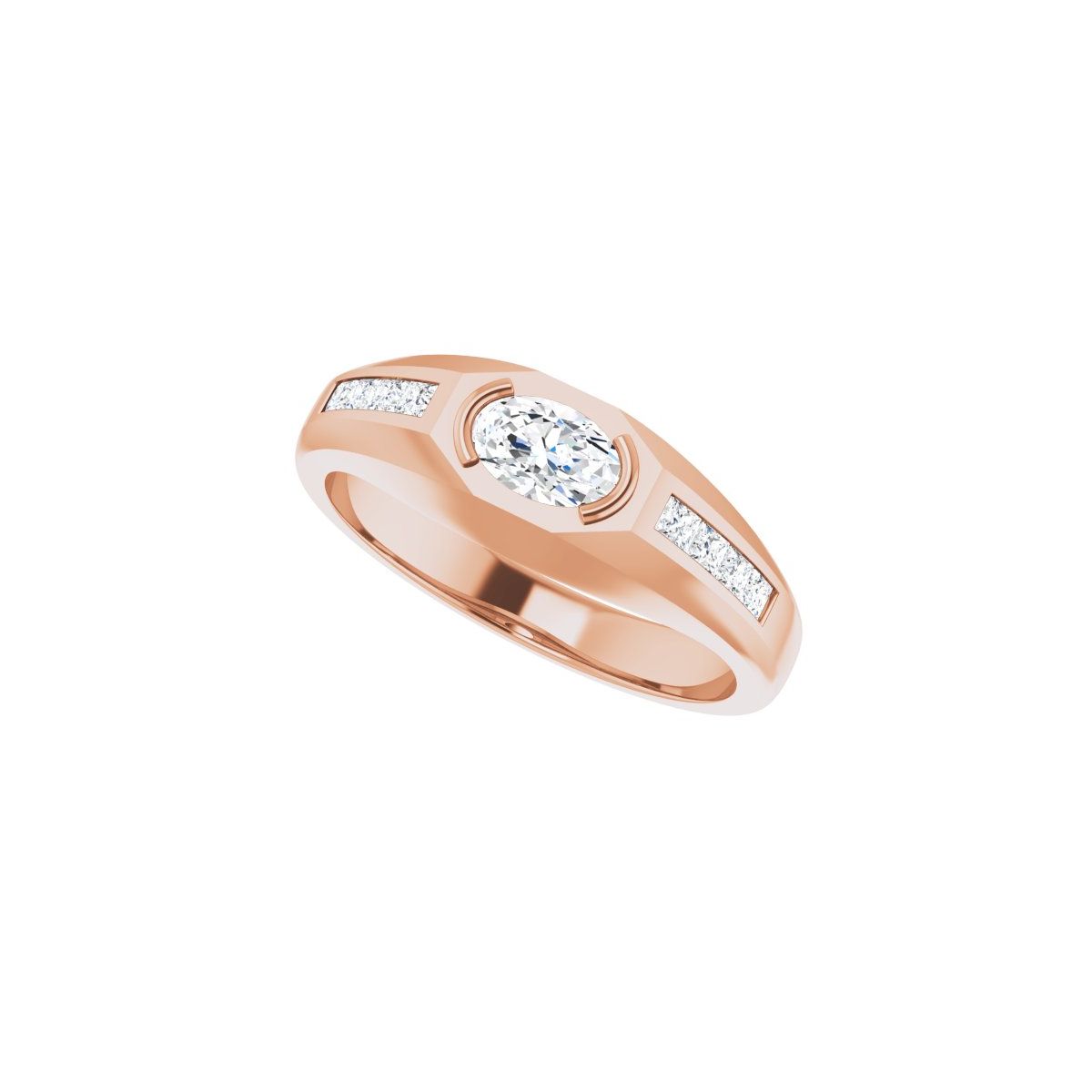 Beveled-Edge Bezel-Set Band