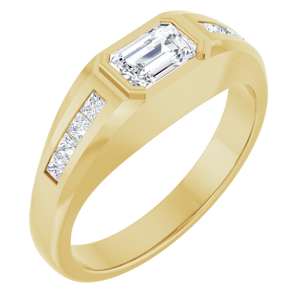 Beveled-Edge Bezel-Set Band