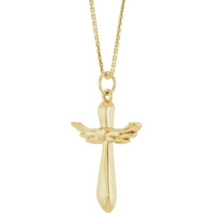 Angel Wing Cross Necklace or Pendant