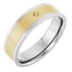 Grooved Comfort-Fit Accented Flat Band