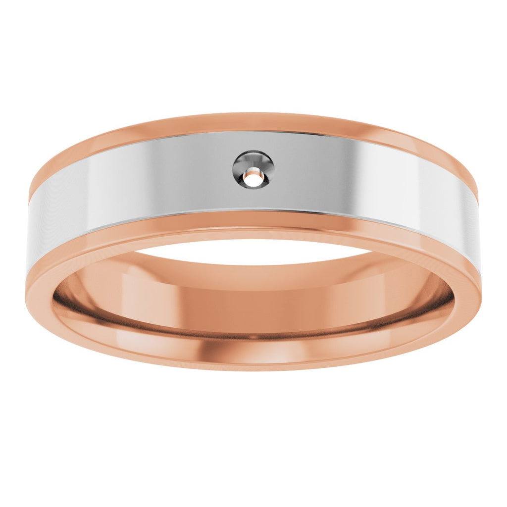 Grooved Comfort-Fit Accented Flat Band