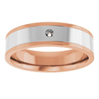 Grooved Comfort-Fit Accented Flat Band
