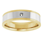 Grooved Comfort-Fit Accented Flat Band