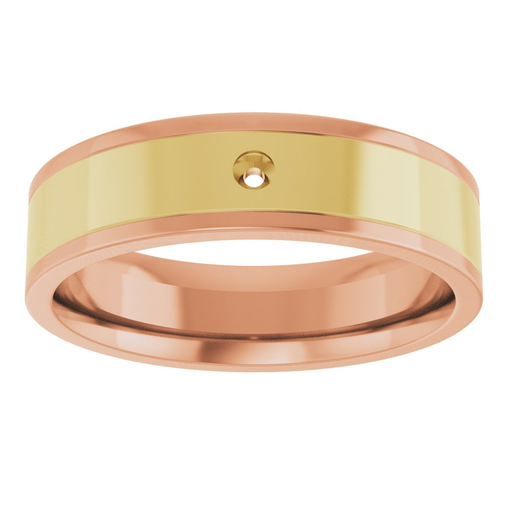 Grooved Comfort-Fit Accented Flat Band