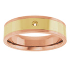 Grooved Comfort-Fit Accented Flat Band