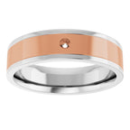 Grooved Comfort-Fit Accented Flat Band