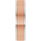 Grooved Comfort-Fit Accented Flat Band