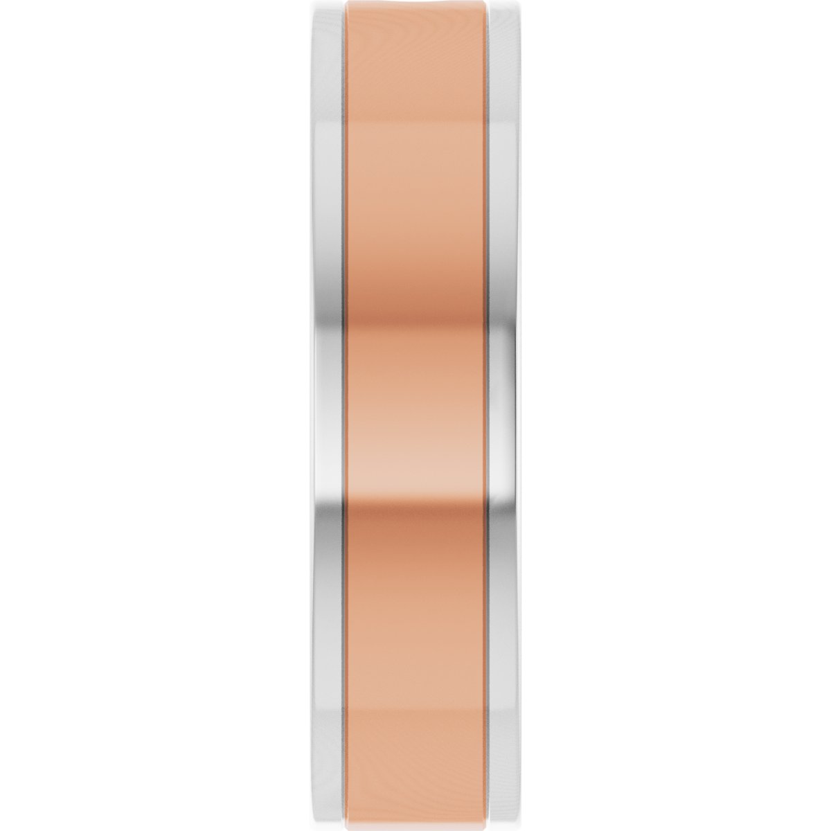 Grooved Comfort-Fit Accented Flat Band