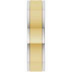 Grooved Comfort-Fit Accented Flat Band