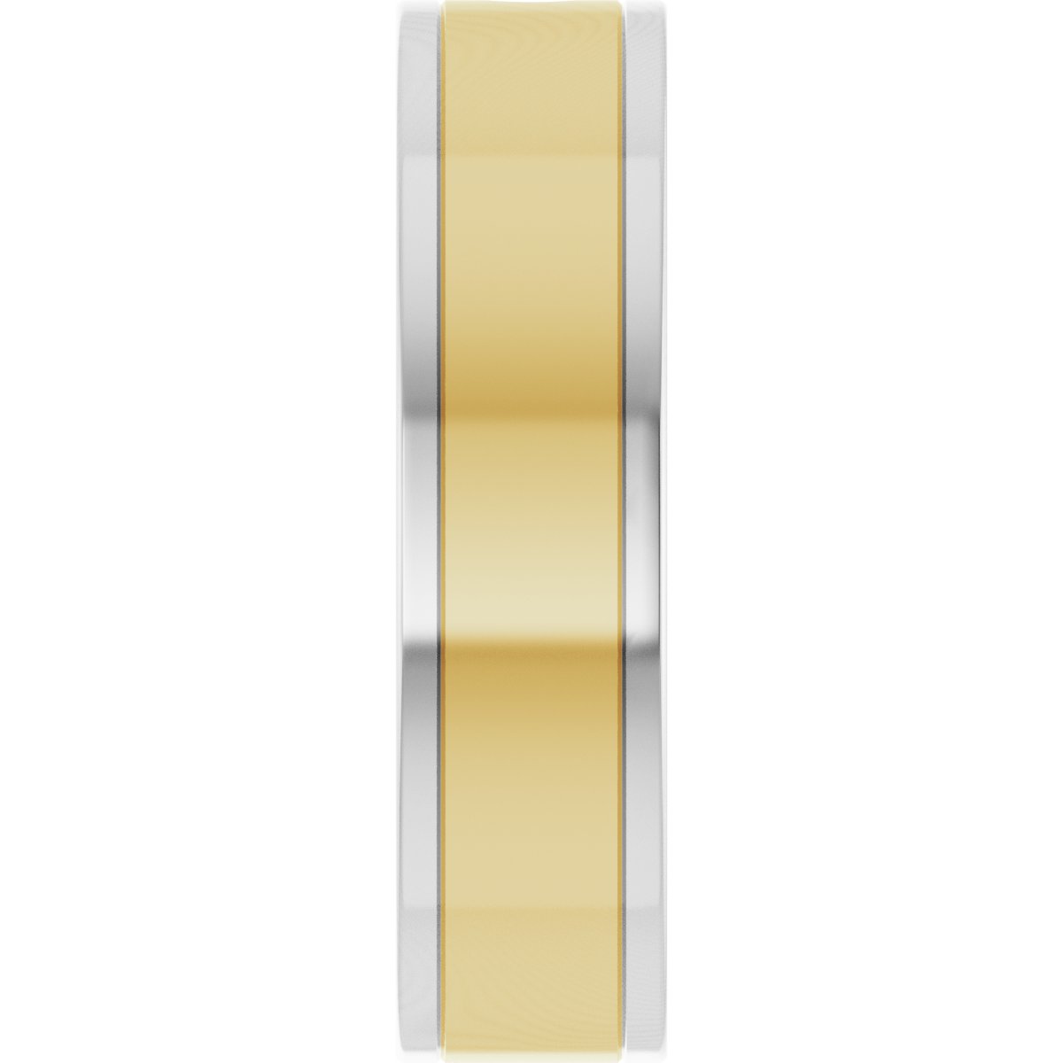 Grooved Comfort-Fit Accented Flat Band