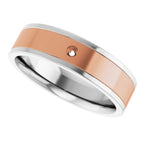 Grooved Comfort-Fit Accented Flat Band
