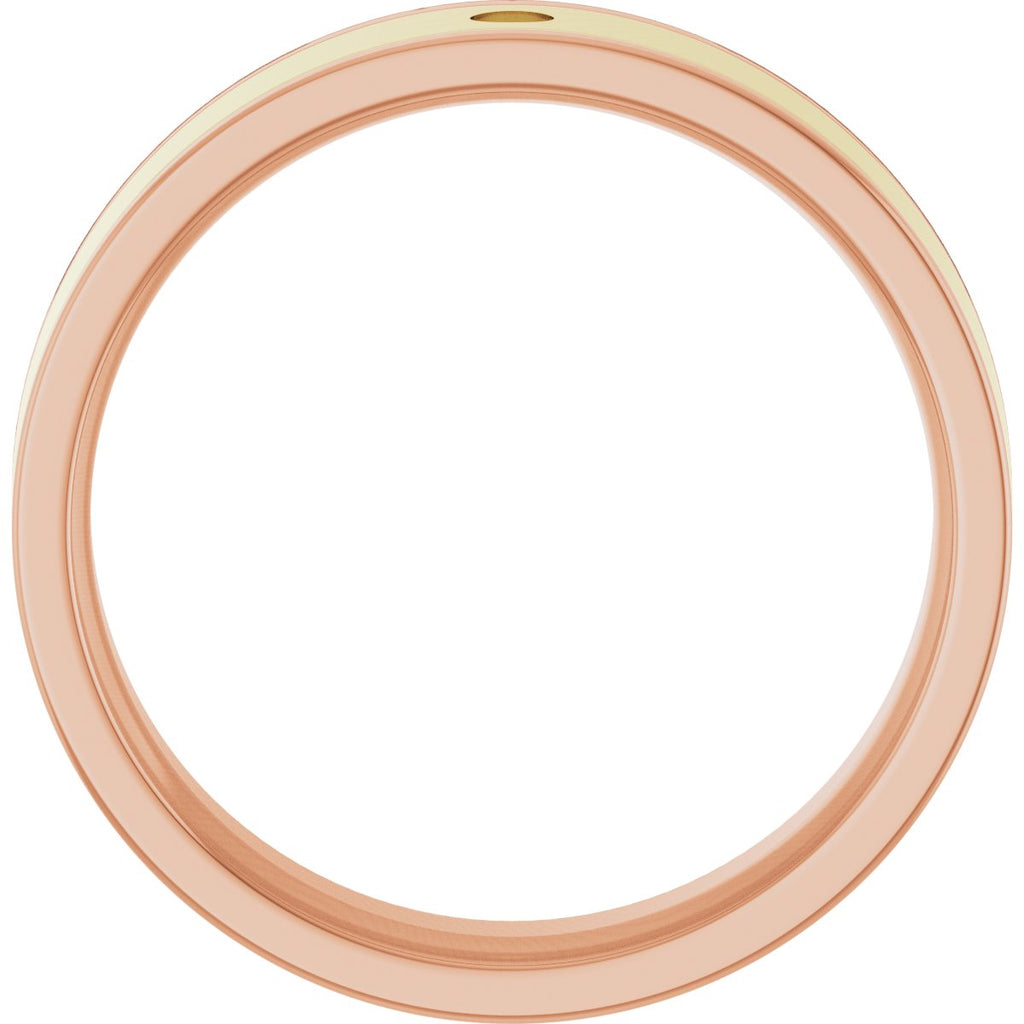 Grooved Comfort-Fit Accented Flat Band