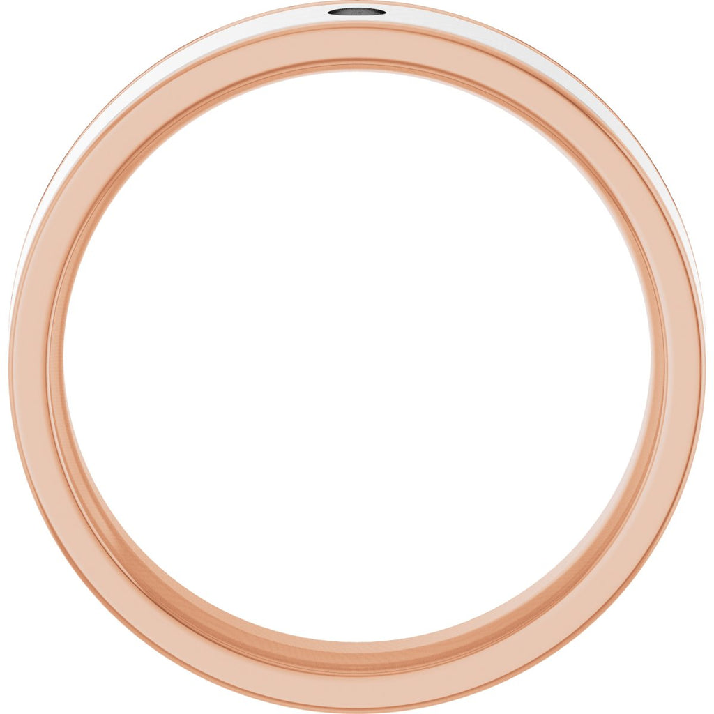 Grooved Comfort-Fit Accented Flat Band