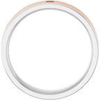 Grooved Comfort-Fit Accented Flat Band