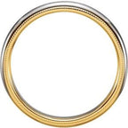 Milgrain Stepped-Edge Comfort-Fit Half Round Band