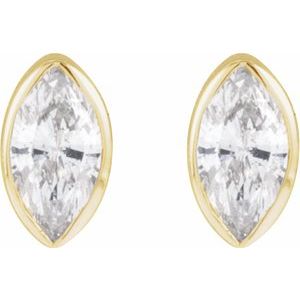 Marquise Bezel-Set Stud Earrings