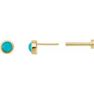 Round Rose-Cut Bezel-Set Earrings