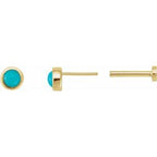 Round Rose-Cut Bezel-Set Earrings