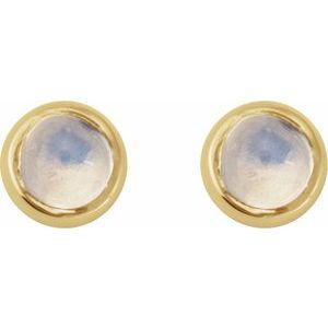 Round Rose-Cut Bezel-Set Earrings