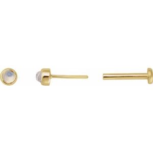 Round Rose-Cut Bezel-Set Earrings
