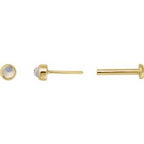 Round Rose-Cut Bezel-Set Earrings