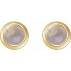Round Rose-Cut Bezel-Set Earrings