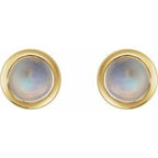 Round Rose-Cut Bezel-Set Earrings
