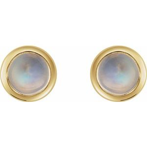 Round Rose-Cut Bezel-Set Earrings