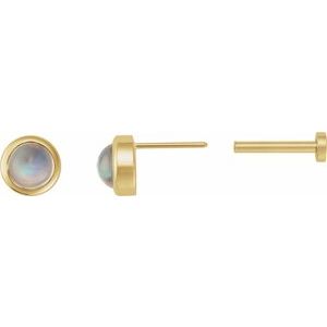 Round Rose-Cut Bezel-Set Earrings