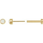 Round Rose-Cut Bezel-Set Earrings