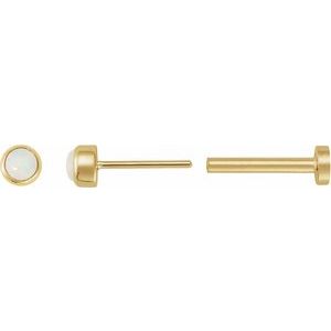 Round Rose-Cut Bezel-Set Earrings