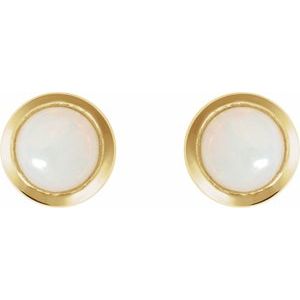 Round Rose-Cut Bezel-Set Earrings