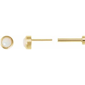 Round Rose-Cut Bezel-Set Earrings