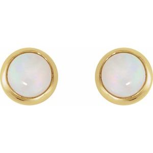Round Rose-Cut Bezel-Set Earrings