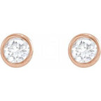 Round Bezel-Set Earrings