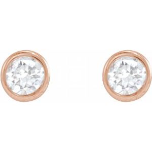 Round Bezel-Set Earrings