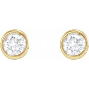 Round Bezel-Set Earrings