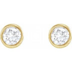 Round Bezel-Set Earrings