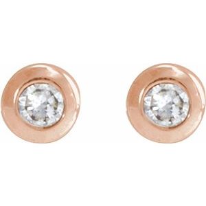 Round Bezel-Set Earrings