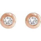 Round Bezel-Set Earrings