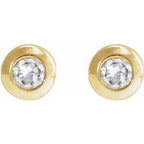 Round Bezel-Set Earrings