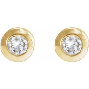 Round Bezel-Set Earrings