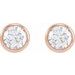 Round Bezel-Set Earrings