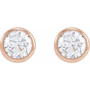 Round Bezel-Set Earrings