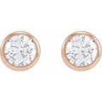 Round Bezel-Set Earrings