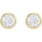 Round Bezel-Set Earrings