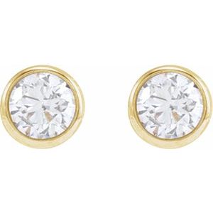Round Bezel-Set Earrings