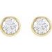 Round Bezel-Set Earrings