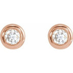 Round Bezel-Set Earrings